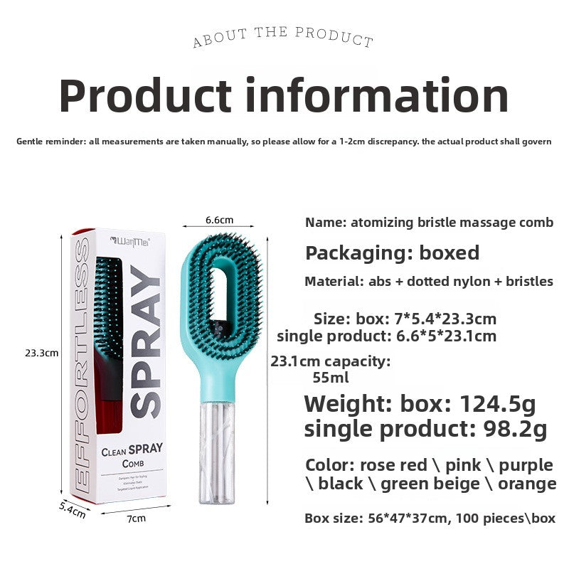 2-in-1 Spray Hair Brush & Scalp Massager